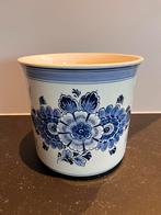 Delfts Blauw bloempot - perfecte staat, ., Rond, Ophalen of Verzenden, Zo goed als nieuw