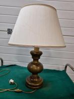 -	Tafellamp messing voet vintage creme kap, Ophalen of Verzenden, 'T Olde Gre-j, Info@toldegrej.nl, Endepoelstraat 20f Didam