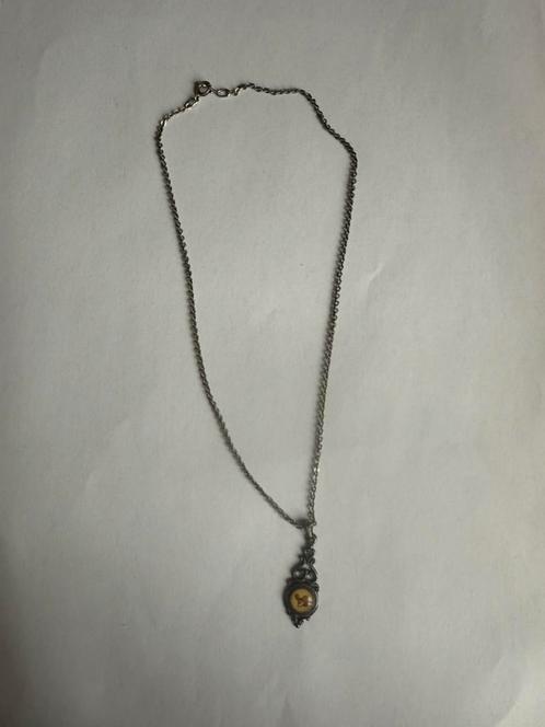 Vintage zilveren ketting met 935 zilver en unieke hanger!, Sieraden, Tassen en Uiterlijk, Kettingen, Zo goed als nieuw, Zilver