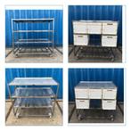 Mobiele rvs Grondstoffenkar met of zonder kunststof bakken, Huis en Inrichting, Keuken | Keukenelementen, Ophalen, Minder dan 50 cm