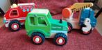 Houten Speelgoed Voertuigen Set, Ophalen of Verzenden, Zo goed als nieuw, Rij- of Hobbelspeelgoed