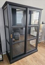 IKEA Malsjo / Malsjö vitrine kast zwart met verlichting, Huis en Inrichting, Kasten | Vitrinekasten, Ophalen, Zo goed als nieuw