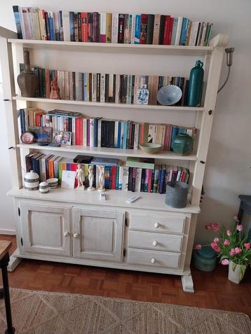 Vintage Eiken Houten Kaas Kast White Washed beschikbaar voor biedingen