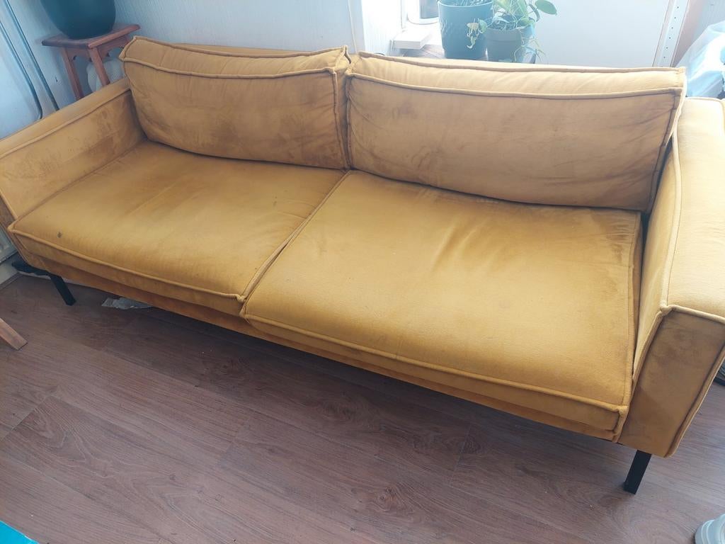 Gele bank, Huis en Inrichting, Banken | Bankstellen, Ophalen, Gebruikt