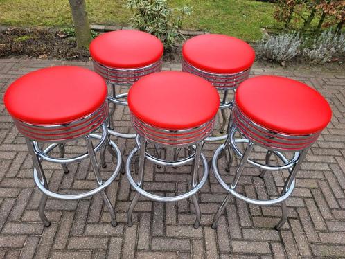 5 Amerikaanse barkrukken Bel Air retro sixties fifties, Huis en Inrichting, Barkrukken, Zo goed als nieuw, 60 tot 90 cm, 4 krukken