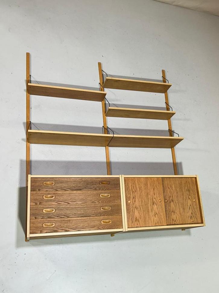 Preben Sørensen wandsysteem eiken boekenkast Deens, Huis en Inrichting, Kasten | Wandmeubels, Zo goed als nieuw, 200 cm of meer