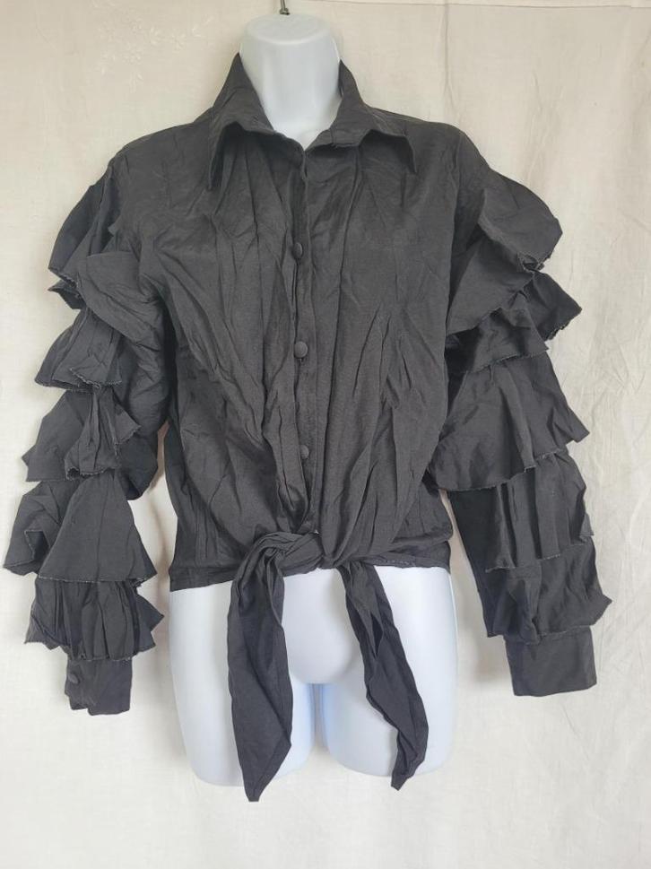 Gave zwarte (Spaanse) blouse, toffe mouw mt M, Kleding | Dames, Carnavalskleding en Feestkleding, Zo goed als nieuw, Kleding, Carnaval