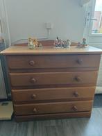 Houten commode met 4 lades, Gebruikt, 100 tot 150 cm, Ophalen of Verzenden, Landelijk