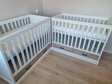 Kidsmill Newport Wit/Eiken, Commode en 2 ledikantjes beschikbaar voor biedingen