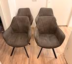 Eetkamerstoel Bas - Grijs (4 stuks), Huis en Inrichting, Stoelen, Ophalen, Gebruikt, Vier, Stof