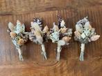 Bruiloft corsages van droogbloemen - 4 stuks 14cm, Ophalen of Verzenden, Zo goed als nieuw, Overige typen, Geboorte of Huwelijk