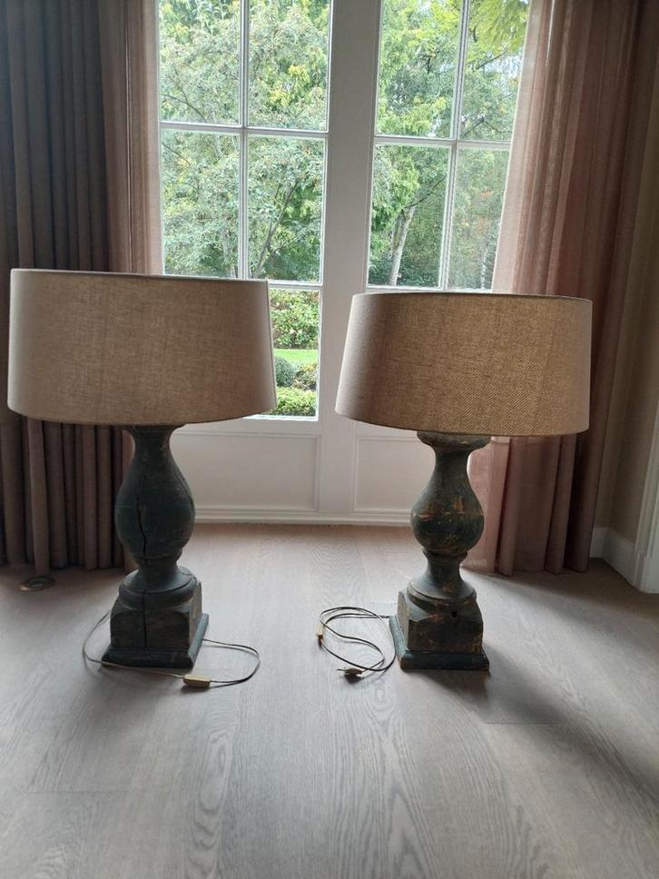 Robuuste Lampenvoet met lampenkap (2stuks), Huis en Inrichting, Lampen | Vloerlampen, Zo goed als nieuw, Minder dan 100 cm, Stof