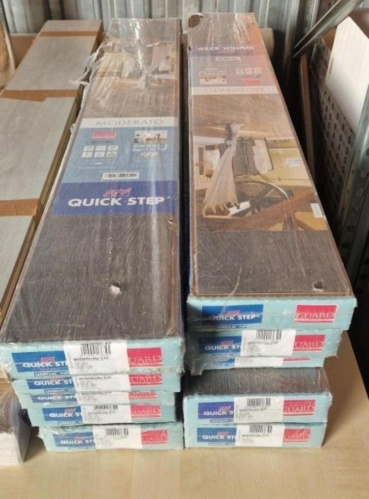 18 m2 laminaat Quick-Step Moderato QSM510. Eik Grijs., Huis en Inrichting, Stoffering | Vloerbedekking, Nieuw, Laminaat, Grijs