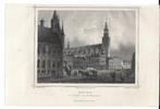 1863 - Gouda / de Grote Markt met de Sint-Janskerk, Antiek en Kunst, Kunst | Etsen en Gravures, Ophalen of Verzenden