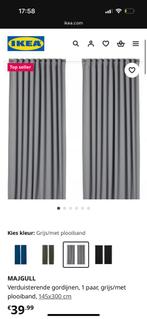 4X Ikea Majgull Gordijnen Grijs, Verduisterend, Huis en Inrichting, 100 tot 150 cm, 200 cm of meer, Ophalen of Verzenden, Zo goed als nieuw