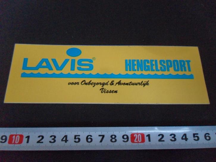 sticker Hengelsport LAVIS voor onbezorgd & avontuurlijk Vis, Hobby en Vrije tijd, Stickers en Plaatjes, Zo goed als nieuw, Sticker