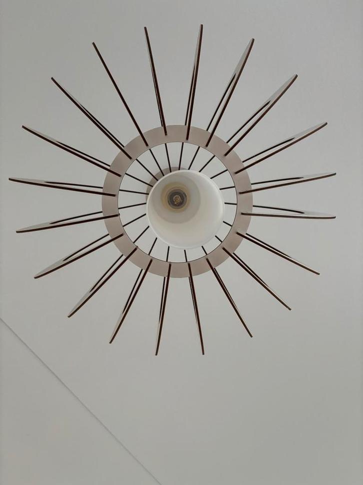 Plafondlamp & 2 Nachtkastlampjes - Set, Huis en Inrichting, Lampen | Hanglampen, Gebruikt, Minder dan 50 cm, Hout, Ophalen of Verzenden