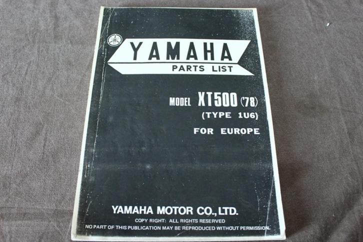 Yamaha XT500 1978 motorcycle parts list, Motoren, Handleidingen en Instructieboekjes, Yamaha, Ophalen of Verzenden