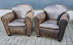 2x Bart van Bekhoven fauteuil bruin groen + BEZORGING GRATIS