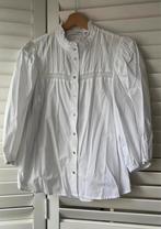 Witte blouse met pofmouw en roezel kraag van co couture, Ophalen of Verzenden, Zo goed als nieuw, Maat 38/40 (M), Wit