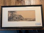 Oude boer ets van Rembrandts landschap, Ophalen of Verzenden