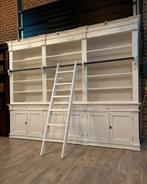 Witte Bibliotheekkast / Engelse boekenkast, Huis en Inrichting, Kasten | Boekenkasten, 25 tot 50 cm, 200 cm of meer, Ophalen of Verzenden