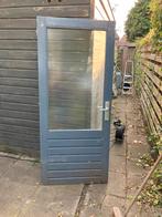 Merbau Hardhouten Deur met Glas, Doe-het-zelf en Verbouw, Deuren en Horren, Ophalen, Gebruikt, 80 tot 100 cm, Buitendeur