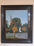 Schilderij witte kerkje Heiloo, Huis en Inrichting, Ophalen, 50 tot 75 cm, Zo goed als nieuw, 50 tot 75 cm