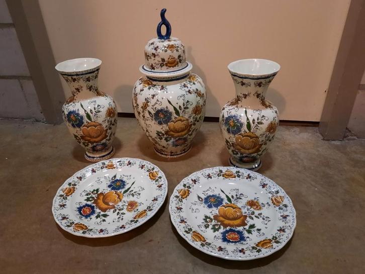 Delftse Vaas Set, Antiek en Kunst, Antiek | Keramiek en Aardewerk, Ophalen of Verzenden