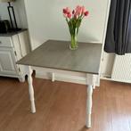 Eetkamertafel, 80x80, tafel, klein tafeltje, landelijk, wit, Huis en Inrichting, Tafels | Eettafels, Ophalen, Tot twee personen