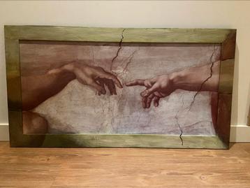 Schilderij twee handen Michelangelo beschikbaar voor biedingen
