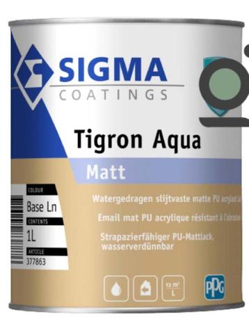 NIEUW Sigma Coatings Tigron Aqua (mat) 1 liter beschikbaar voor biedingen