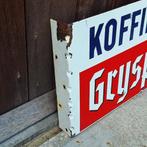 Tof dubbelzijdig emaille reclamebord voor KOFFIE Gryspeirt., Reclamebord, Gebruikt, ., Ophalen of Verzenden