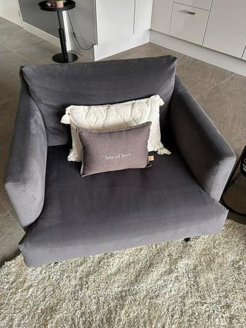 Prachtige stoel antraciet velours