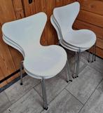 6 Originele Fritz Hansen vlinderstoelen - Arne Jacobsen, Ophalen, Gebruikt, Wit