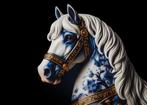 Paard of zebra  Delfts blauw met goud acrylglas 120x80cm, Nieuw, Ophalen of Verzenden