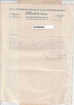 Amsterdam Blooker's cacao briefhoofd 1945, Ophalen of Verzenden, Zo goed als nieuw, Overige typen