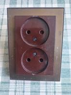 Vintage bruin/goud stopcontact, Ophalen of Verzenden, Gebruikt, Stopcontact