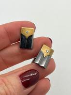 C100 Prachtige zilveren bicolor manchetknopen, Verguld, Ophalen of Verzenden, X, Zilver