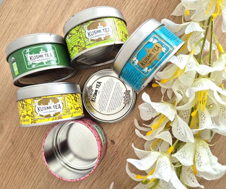 Kusmi Tea Blikjes – Set van 5, Verzamelen, Blikken, Gebruikt, Thee, Overige merken, Ophalen of Verzenden