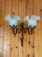 Vintage Wandlamp met Murano Glas, Ophalen, Gebruikt, Glas