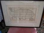 Antieke kaart droogmakerij de Wormer, met maten, ingelijst, Gelezen, Voor 1800, Ophalen of Verzenden, Landkaart