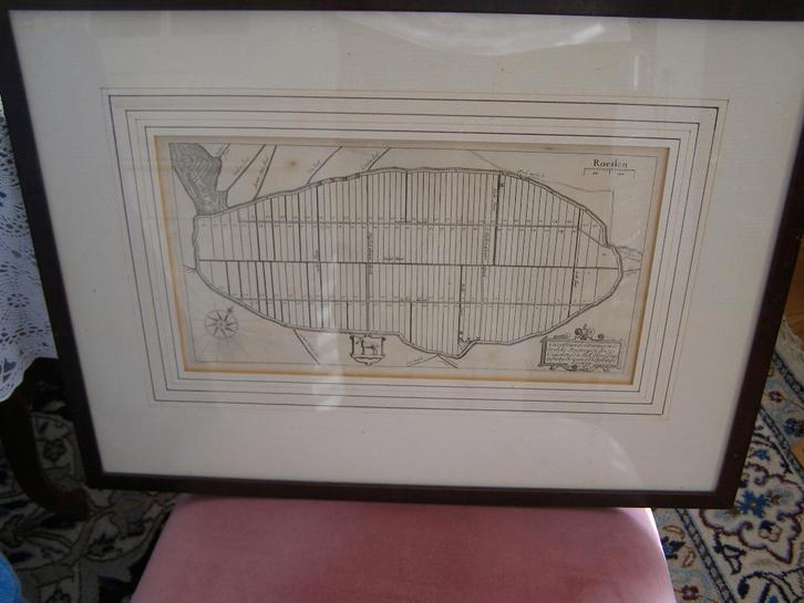 Antieke kaart droogmakerij de Wormer, met maten, ingelijst, Boeken, Atlassen en Landkaarten, Gelezen, Landkaart, Nederland, Voor 1800