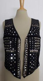 Boho zwart gilet met spiegeltjes en studs! L, Kleding | Dames, Tops, Maat 38/40 (M), Zonder mouw, Zo goed als nieuw, Zwart