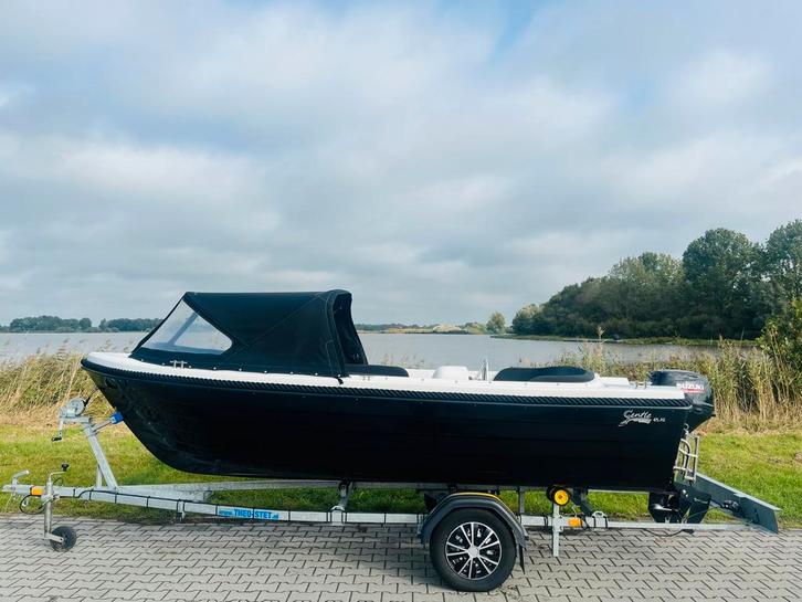 Gentle 475XL | 9,9 pk Suzuki | incl Trailer | Vaarbewijsvrij, Watersport en Boten, Sloepen, Zo goed als nieuw, 10 tot 30 pk, 3 tot 6 meter