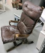 Vintage Ingmar Relling fauteuil bruin leer, Huis en Inrichting, Fauteuils, Minder dan 50 cm, Gebruikt, Minder dan 75 cm, Vintage