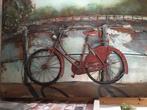 Fiets aan de gracht metalen 3D schilderij, Ophalen