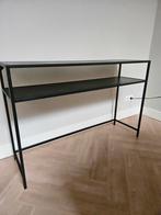 Moderne zwarte bijzettafel met plank, Ophalen, 50 tot 100 cm, 100 tot 150 cm, Rechthoekig