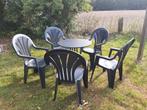 Tuinset. Tuintafel metaal Ikea Läckö met 5 stoelen Jardin., Ophalen, Zo goed als nieuw, Overige materialen, 5 zitplaatsen