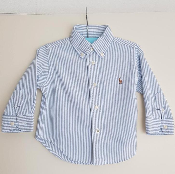 Origineel Ralph Lauren overhemdje in maat 62, Kinderen en Baby's, Babykleding | Maat 62, Zo goed als nieuw, Jongetje, Overhemdje of Bloesje